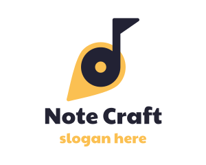 Note - Musical Note Pin logo design