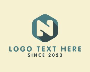 Application - Tech Hexagon Letter N logo design