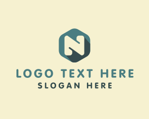 Hexagon - Tech Consulting Letter N logo design