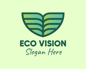 Green Environmental Leaf logo design