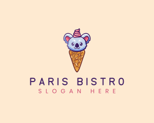 Koala Ice Cream Animal  logo design