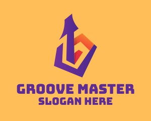 Soundcloud - Geometric Purple Guitar logo design