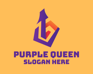 Geometric Purple Guitar logo design