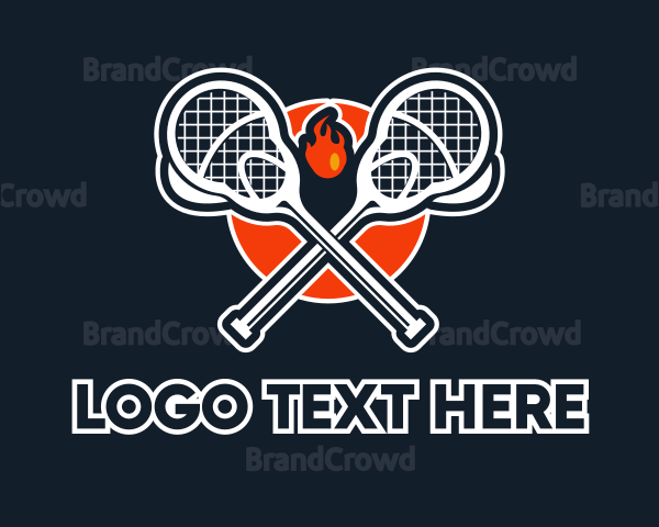 Lacrosse Stick Fire Logo