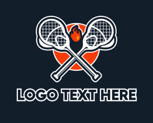 Intercrosse - Lacrosse Stick Fire logo design