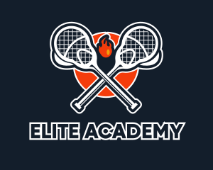 Sports Network - Lacrosse Stick Fire logo design