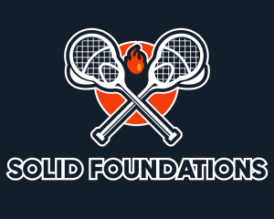 Sports Channel - Lacrosse Stick Fire logo design