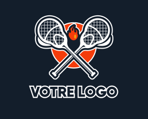 Athletics - Lacrosse Stick Fire logo design