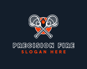 Lacrosse Stick Fire logo design