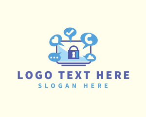 Lock - Communication Social Media logo design