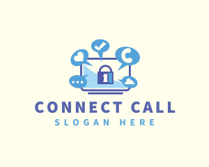 Call - Communication Social Media logo design