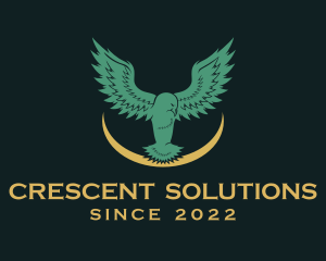 Crescent Bird Wings logo design