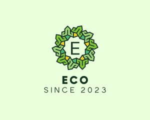 Nature Wreath Eco Flower logo design