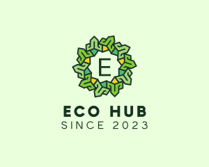 Nature Wreath Eco Flower logo design