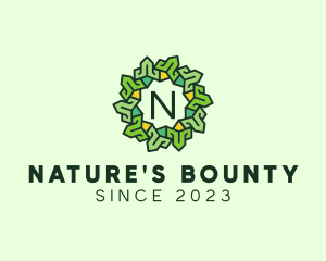 Nature Wreath Eco Flower logo design