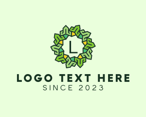 Christmas Decor - Nature Wreath Eco Flower logo design