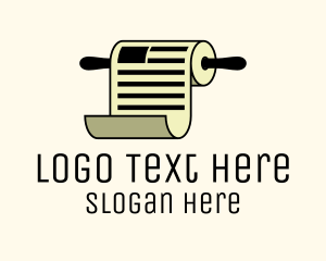 Typewritten - Document Scroll Paper logo design