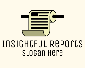Report - Document Scroll Paper logo design
