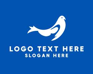 Blue And White - Avian Pigeon Bird logo design