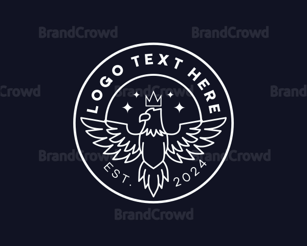 Simple Crown Eagle Bird Logo