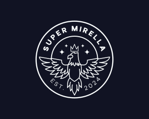 Minimalist - Crown Eagle Bird logo design