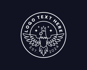 Democracy - Simple Crown Eagle Bird logo design