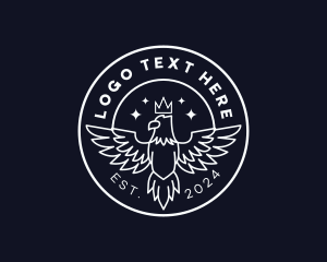 Simple Crown Eagle Bird Logo