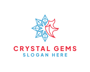 Flame Ice Crystal logo design