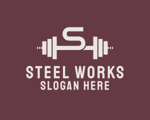 Weightlifting Gym Letter S  logo design