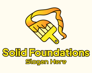 Golden Paint Brush  Logo