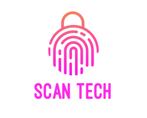 Fingerprint Biometric Lock logo design