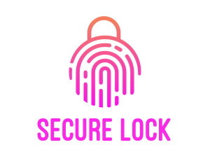 Lock - Fingerprint Biometric Lock logo design