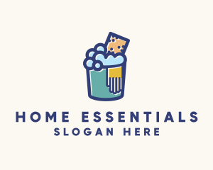 Household - Bucket Sponge Cleaning logo design