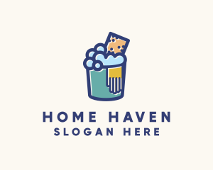 Household - Bucket Sponge Cleaning logo design