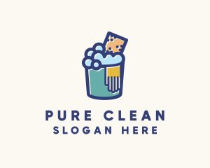 Bucket Sponge Cleaning  logo design