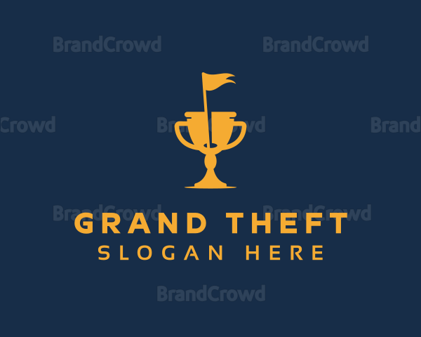 Gold Golf Trophy Logo