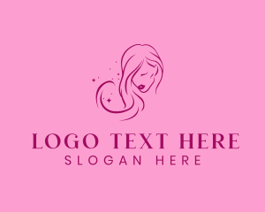 Sparkling - Hair Salon Lady logo design