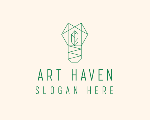 Geometric Leaf Garden logo design