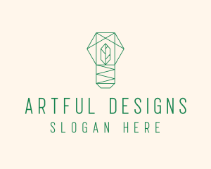 Geometric Leaf Garden logo design