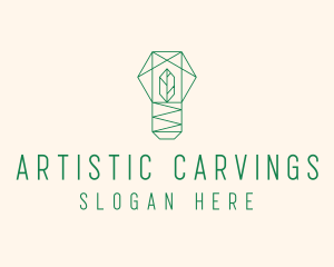 Geometric Leaf Garden logo design