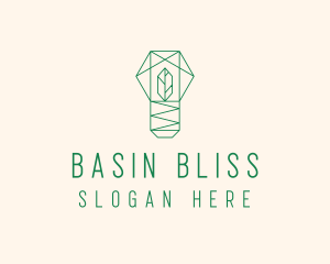 Geometric Leaf Garden logo design