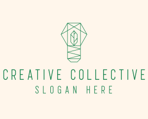 Geometric Leaf Garden logo design