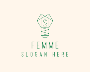 Geometric Leaf Garden logo design