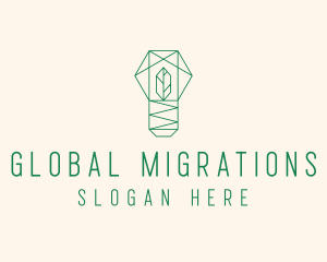 Geometric Leaf Garden logo design