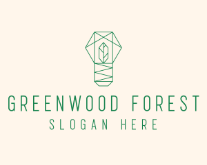 Geometric Leaf Garden logo design