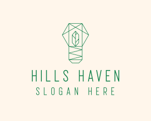 Geometric Leaf Garden logo design