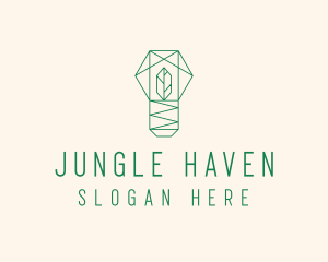 Geometric Leaf Garden logo design