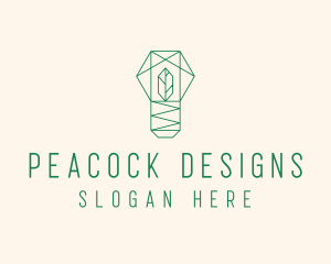 Geometric Leaf Garden logo design