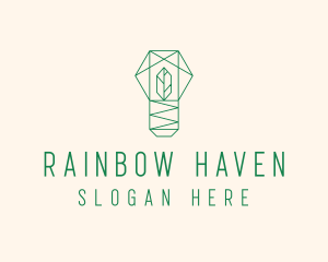 Geometric Leaf Garden logo design