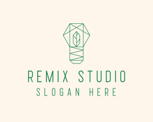 Geometric Leaf Garden logo design